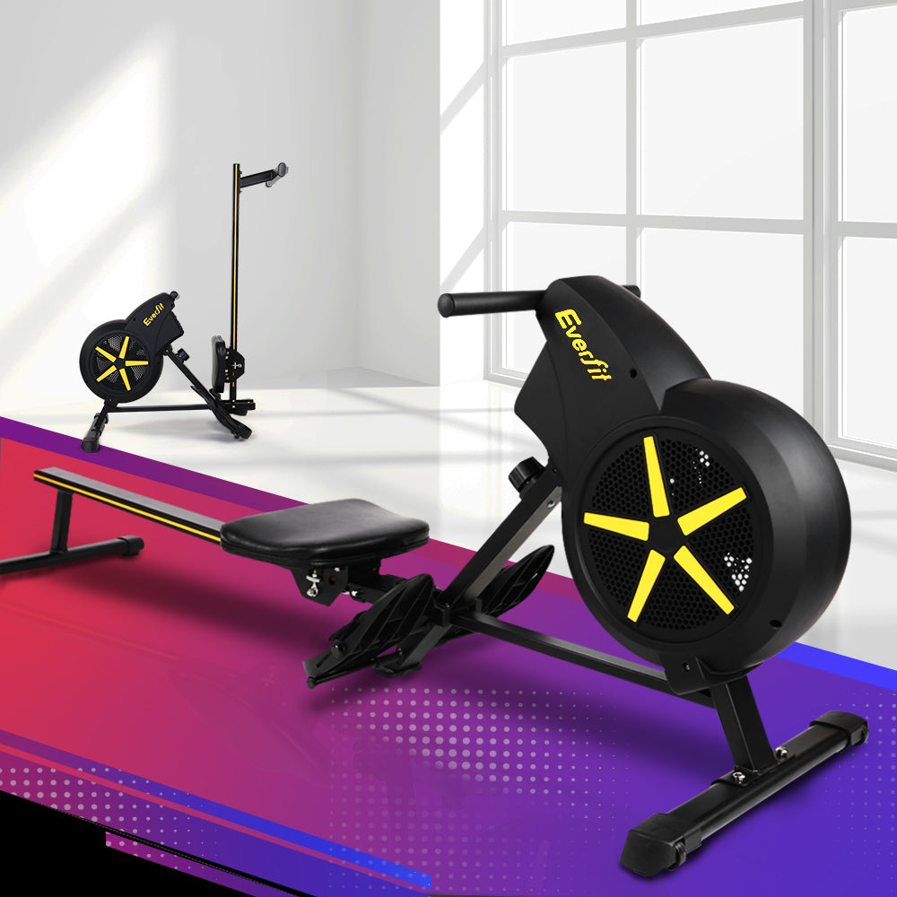 Exercise Bikes: Everfit Rowing Machine Air Rower Exercise Fitness Gym Home Cardio