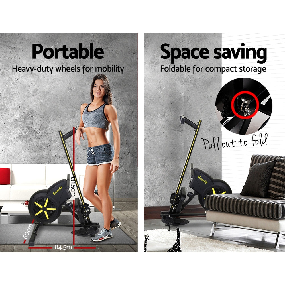 Exercise Bikes: Everfit Rowing Machine Air Rower Exercise Fitness Gym Home Cardio