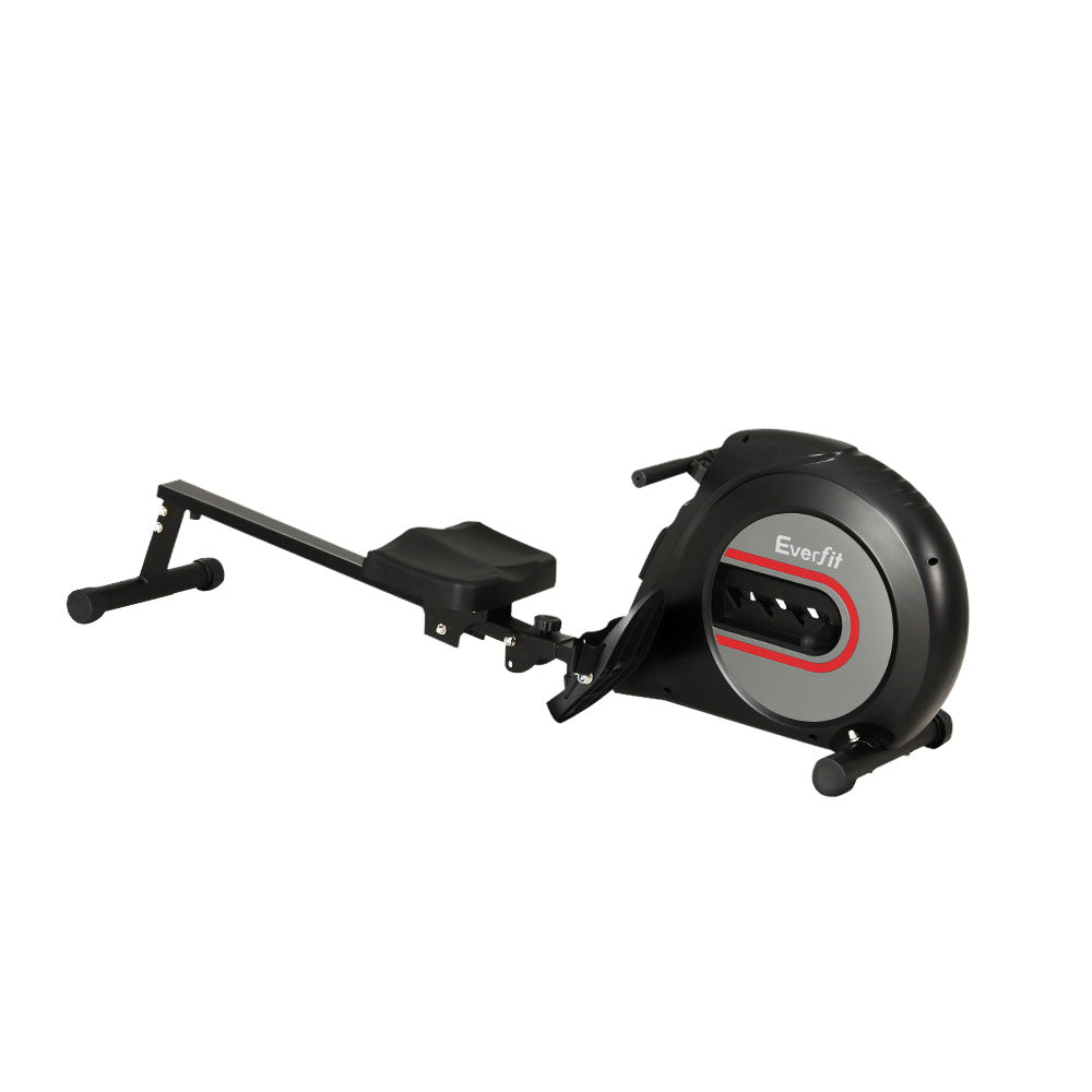 Exercise Bikes: Everfit Rowing Machine Rower Elastic Rope Resistance Fitness Home Cardio Black