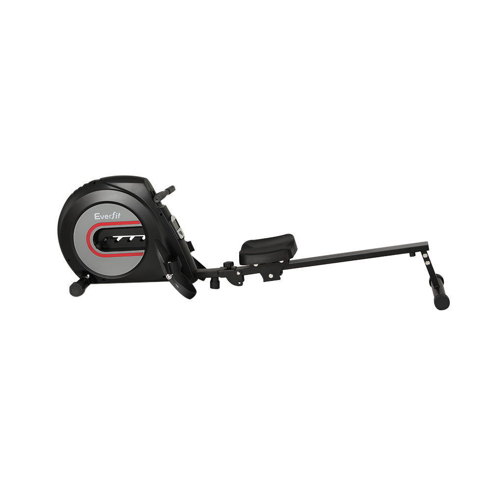 Exercise Bikes: Everfit Rowing Machine Rower Elastic Rope Resistance Fitness Home Cardio Black