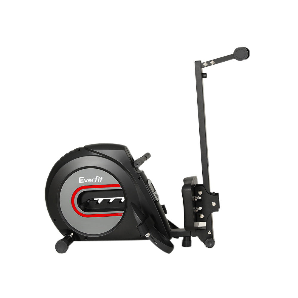 Exercise Bikes: Everfit Rowing Machine Rower Elastic Rope Resistance Fitness Home Cardio Black