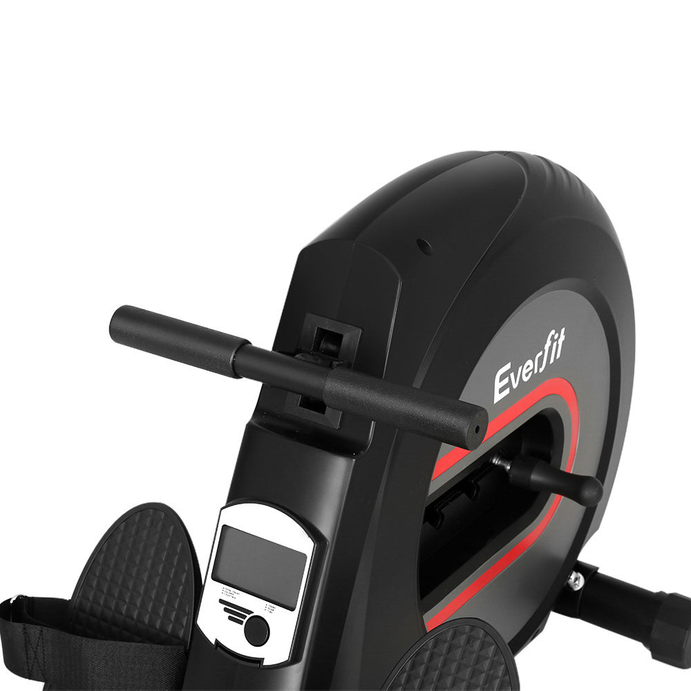 Exercise Bikes: Everfit Rowing Machine Rower Elastic Rope Resistance Fitness Home Cardio Black