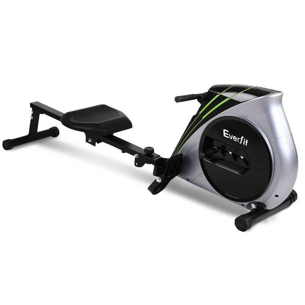 Exercise Bikes: Everfit Rowing Machine Rower Elastic Rope Resistance Fitness Home Cardio Silver