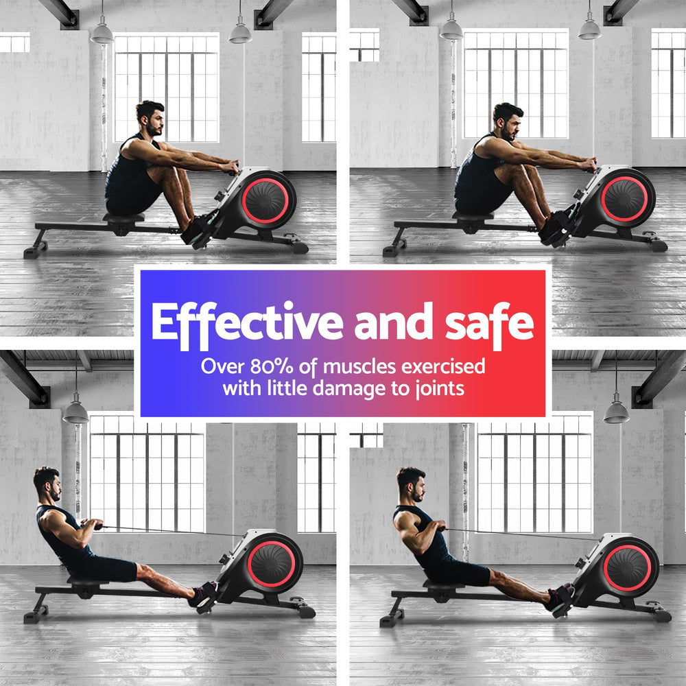Exercise Bikes: Everfit Rowing Machine 16 Levels Foldable Magnetic Rower Gym Cardio Workout