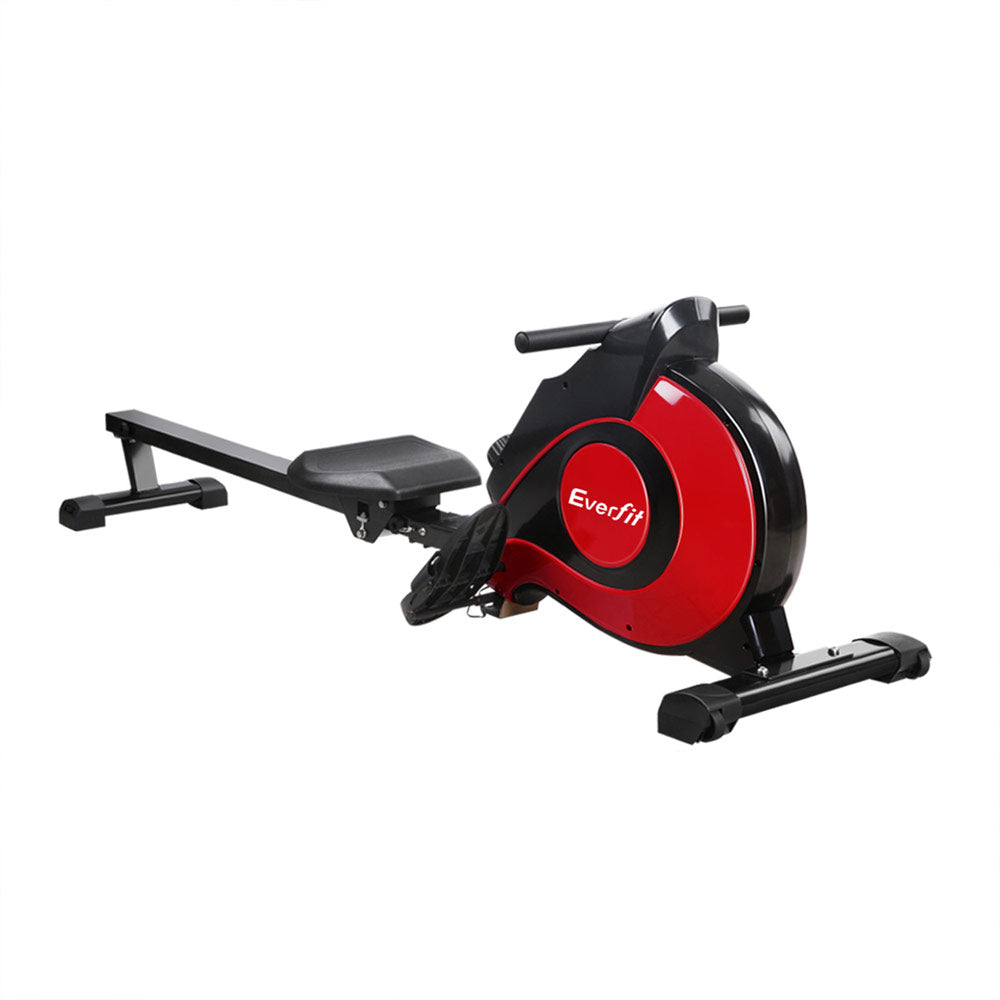 Exercise Bikes: Everfit Rowing Machine Rower Magnetic Resistance Exercise Gym Home Cardio Red