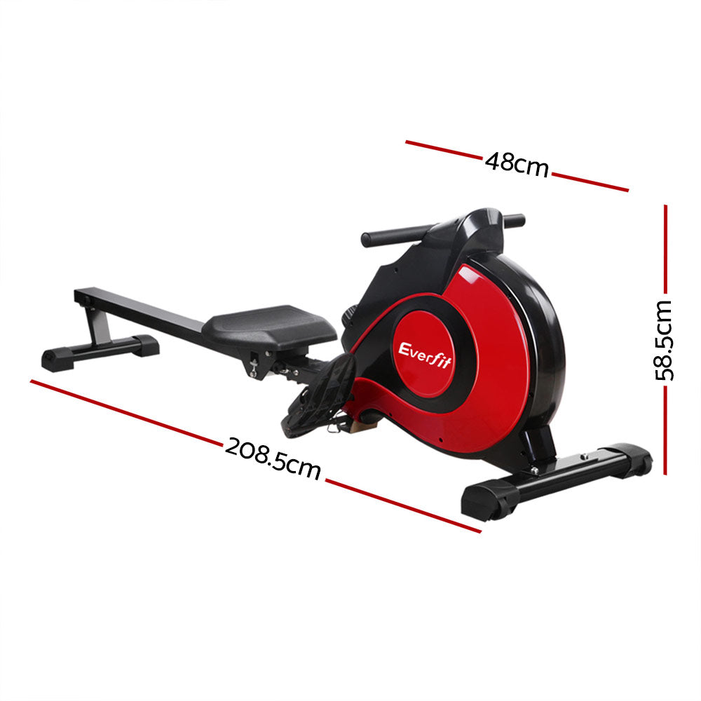 Exercise Bikes: Everfit Rowing Machine Rower Magnetic Resistance Exercise Gym Home Cardio Red