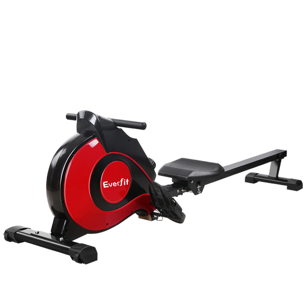Exercise Bikes: Everfit Rowing Machine Rower Magnetic Resistance Exercise Gym Home Cardio Red