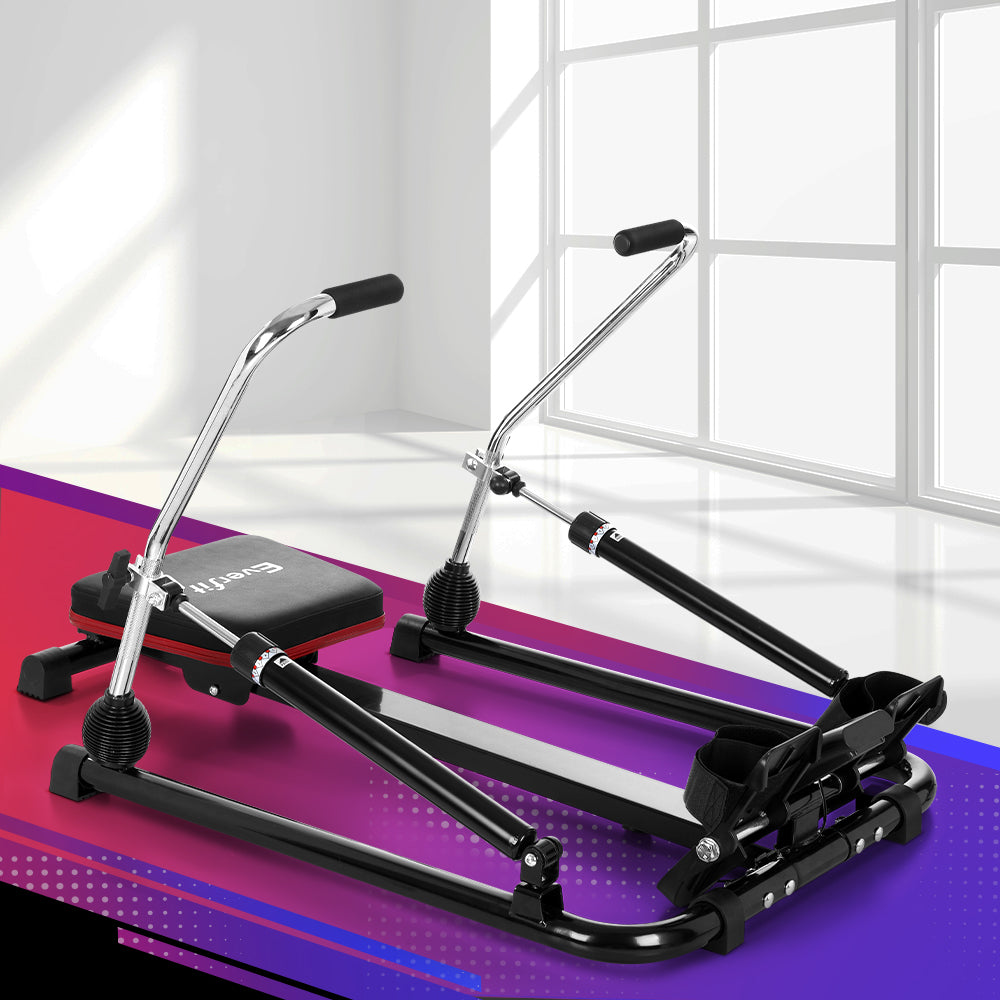 Exercise Bikes: Everfit Rowing Machine 12 Levels Hydraulic Rower Fitness Gym Home Cardio