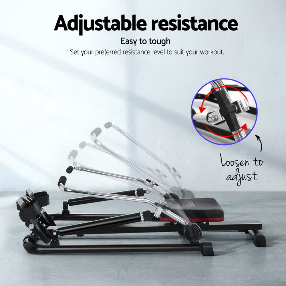 Exercise Bikes: Everfit Rowing Machine 12 Levels Hydraulic Rower Fitness Gym Home Cardio
