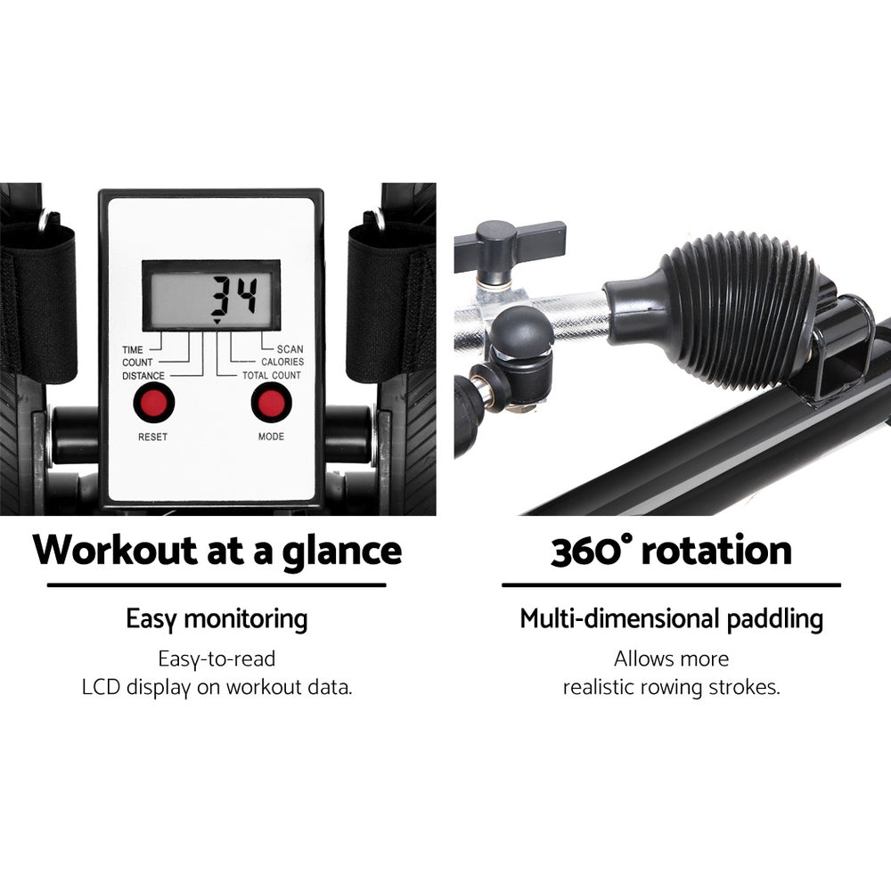 Exercise Bikes: Everfit Rowing Machine Rower Hydraulic Resistance Fitness Gym Home Cardio