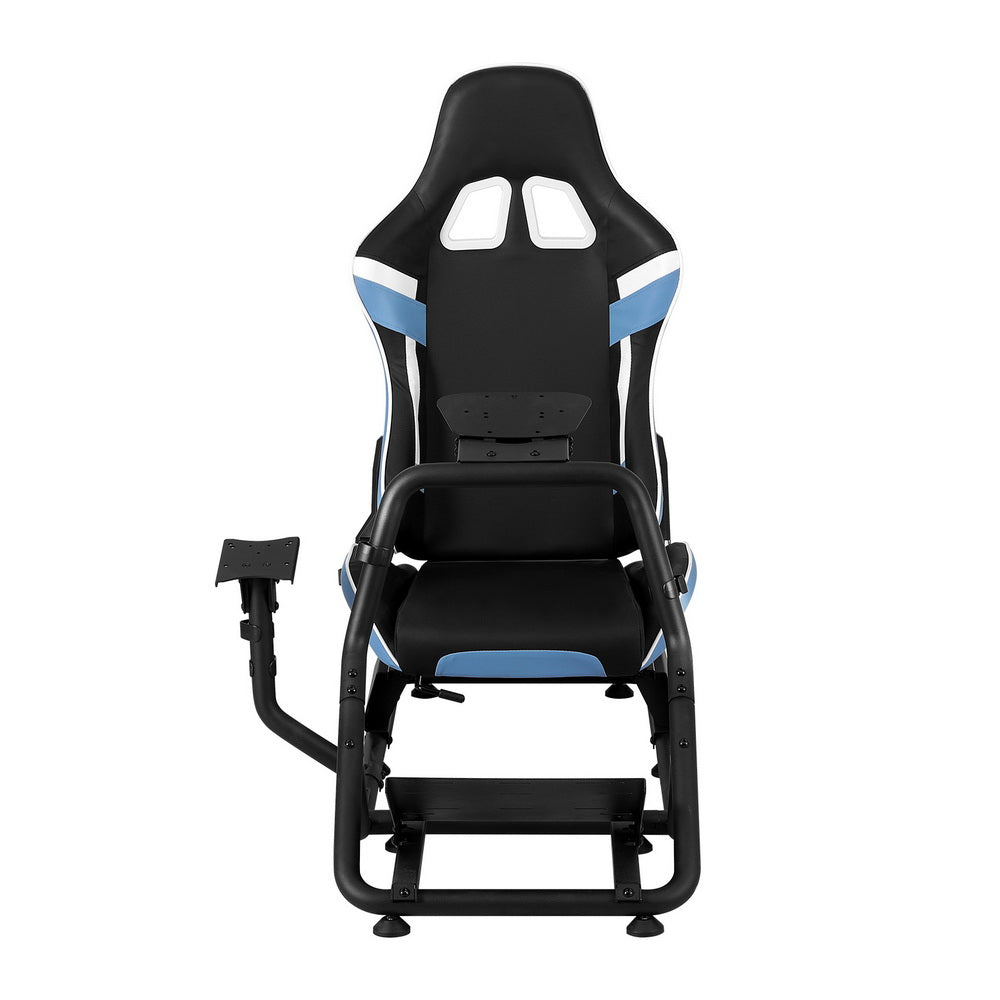 Gaming Chairs: Artiss Racing Simulator Cockpit Steering Wheel Gaming Chair Blue