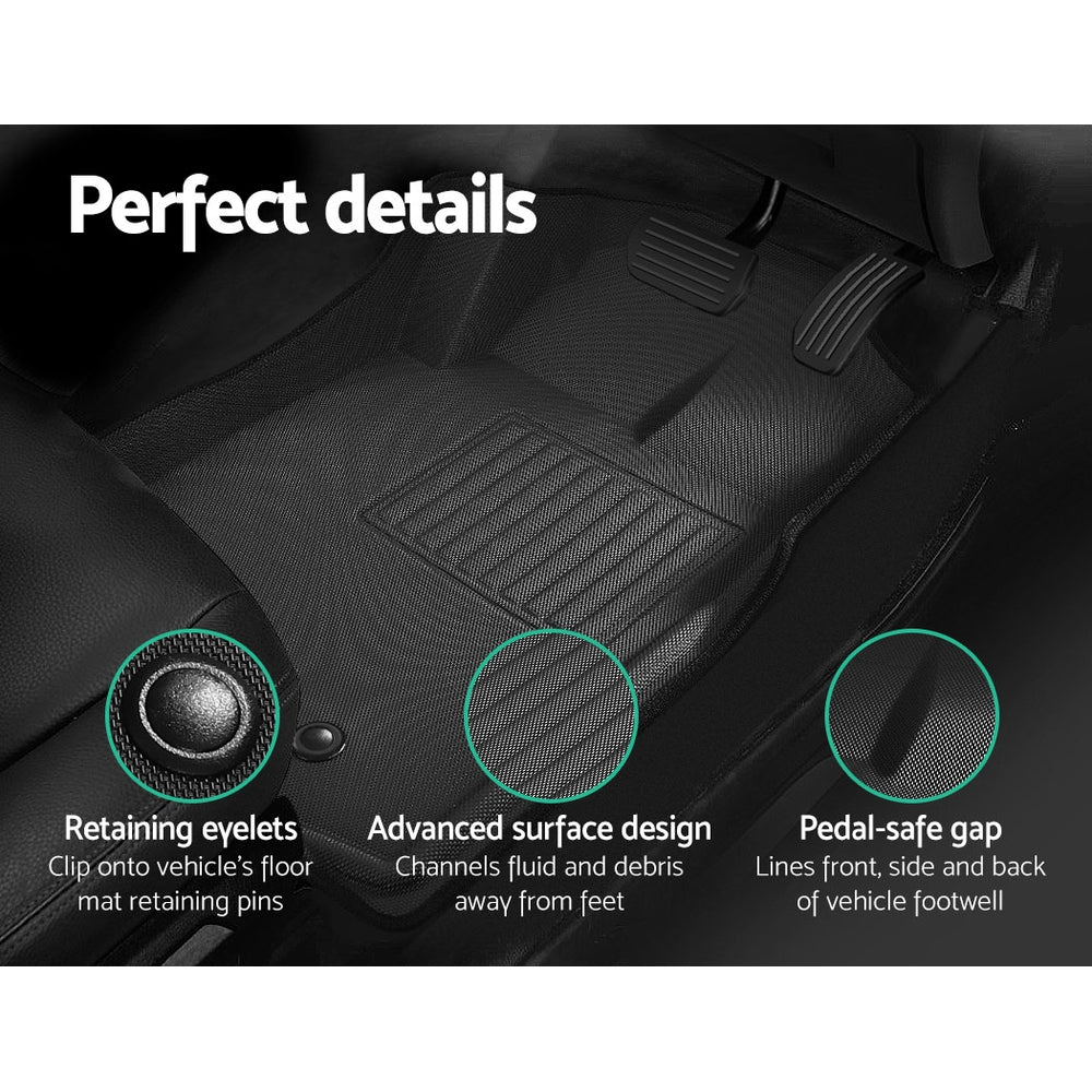 Automotive Decor: Weisshorn Car Floor Mats Rubber Fits Ford Ranger PX PX2 PX3 Dual Cab 2011-2022 3D
