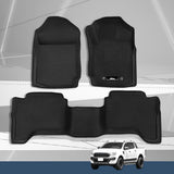 Automotive Decor: Weisshorn Car Floor Mats Rubber Fits Ford Ranger PX PX2 PX3 Dual Cab 2011-2022 3D