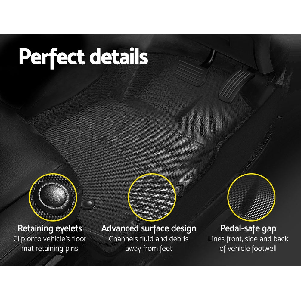 Automotive Decor: Weisshorn Car Floor Mats Rubber Compatible for Mazda BT50 Dual Crew Cab