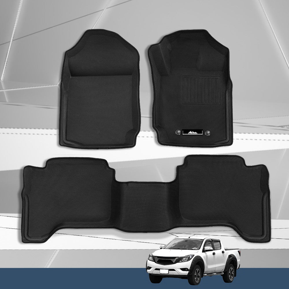 Automotive Decor: Weisshorn Car Floor Mats Rubber Compatible for Mazda BT50 Dual Crew Cab