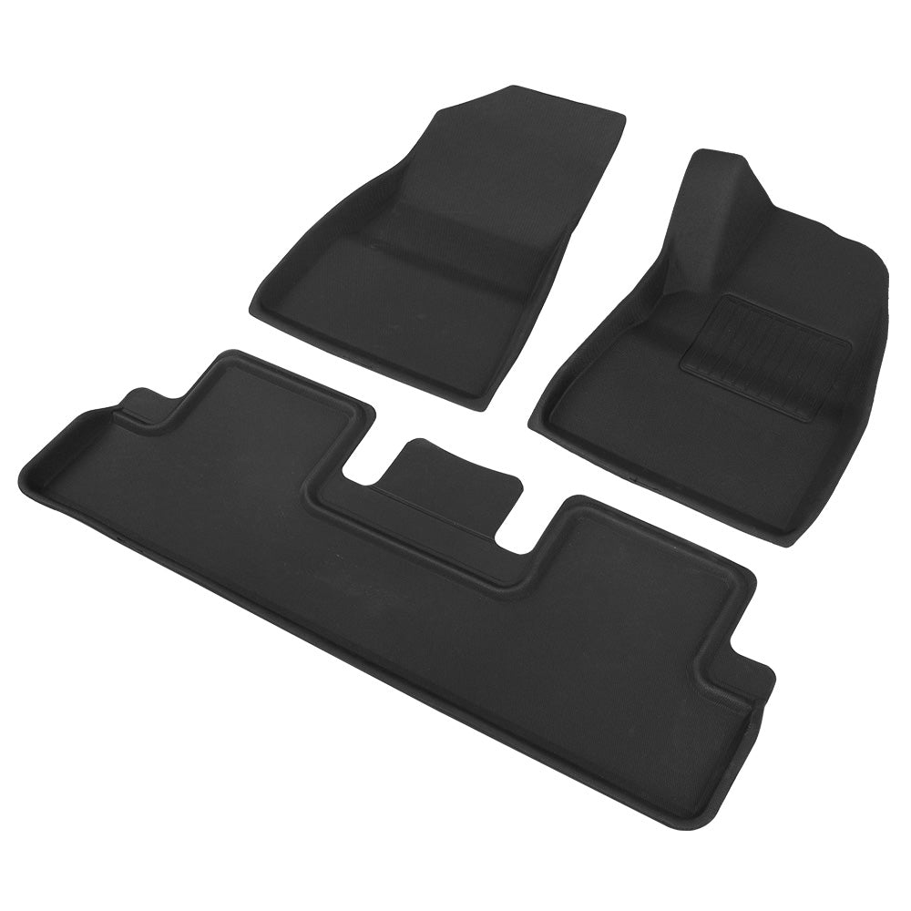 Automotive Decor: Weisshorn Car Rubber Floor Mats Compatible for Tesla Model 3 Front Rear