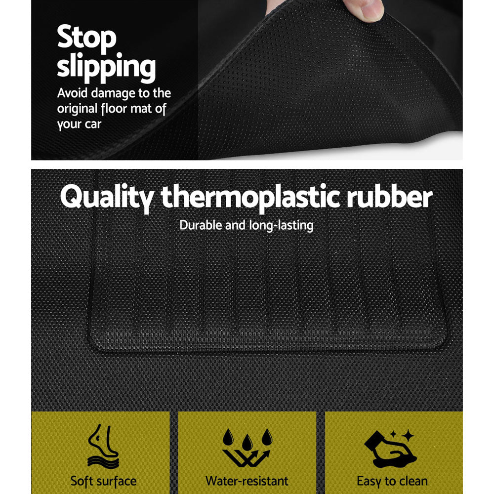 Automotive Decor: Weisshorn Car Rubber Floor Mats Compatible for Tesla Model 3 Front Rear