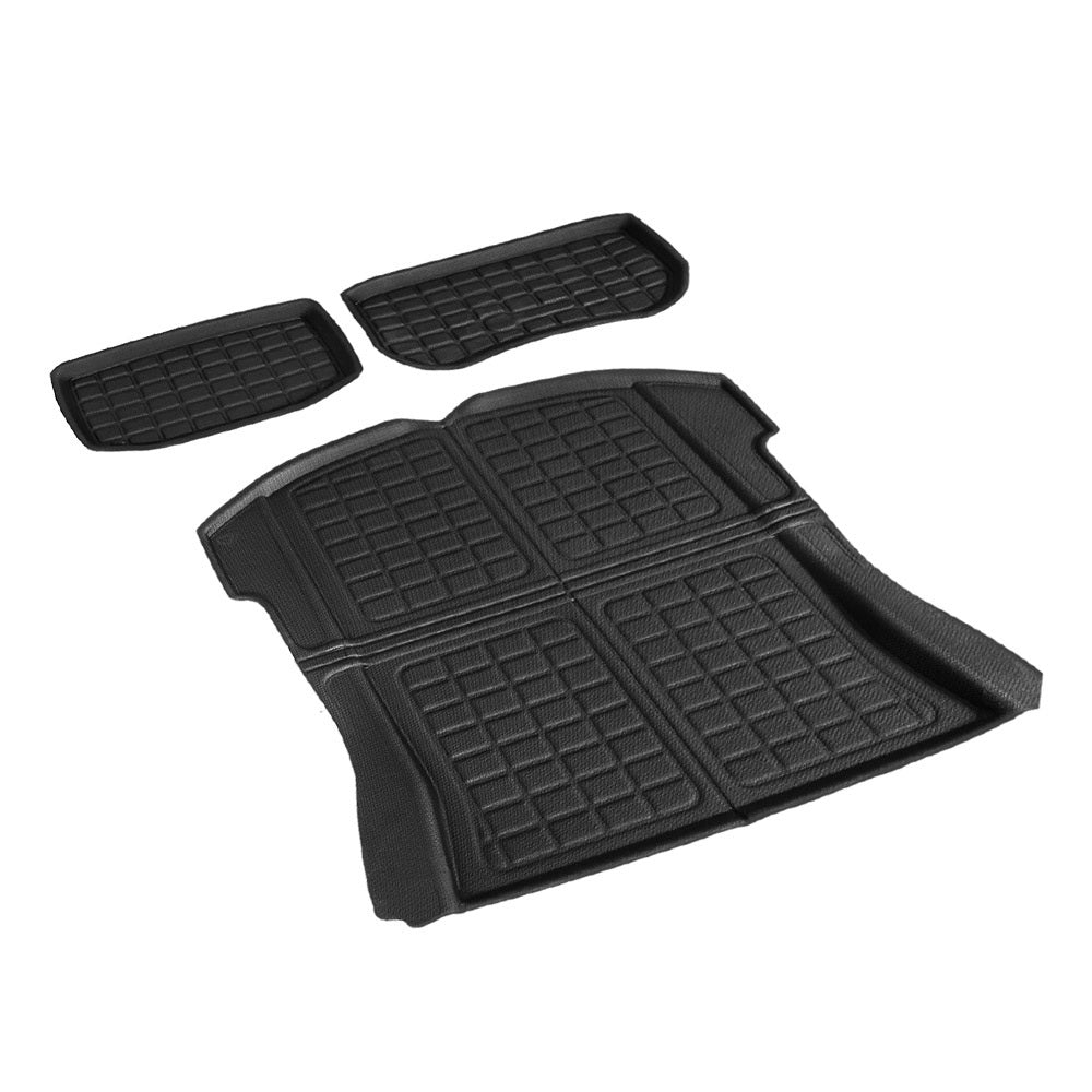 Automotive Decor: 3PCS Car Rear Front Cargo Trunk Toolbox Luggage Rubber Mats for Tesla Model 3 2021-2022