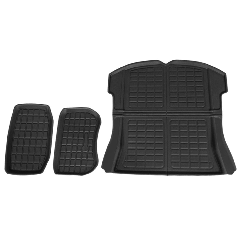 Automotive Decor: 3PCS Car Rear Front Cargo Trunk Toolbox Luggage Rubber Mats for Tesla Model 3 2021-2022