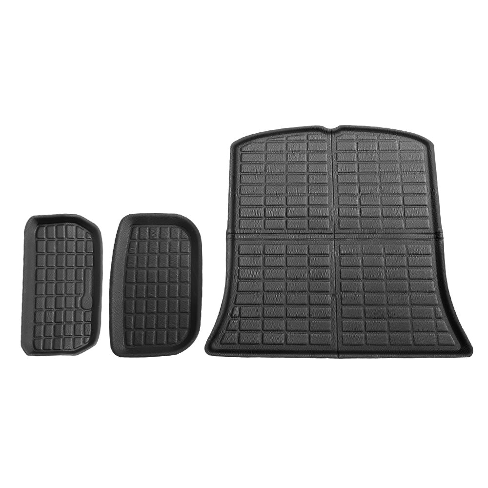 Automotive Decor: Tesla Model Y 2021-2024 Rear Well Front Cargo Trunk Toolbox Boot Liner Floor Mat