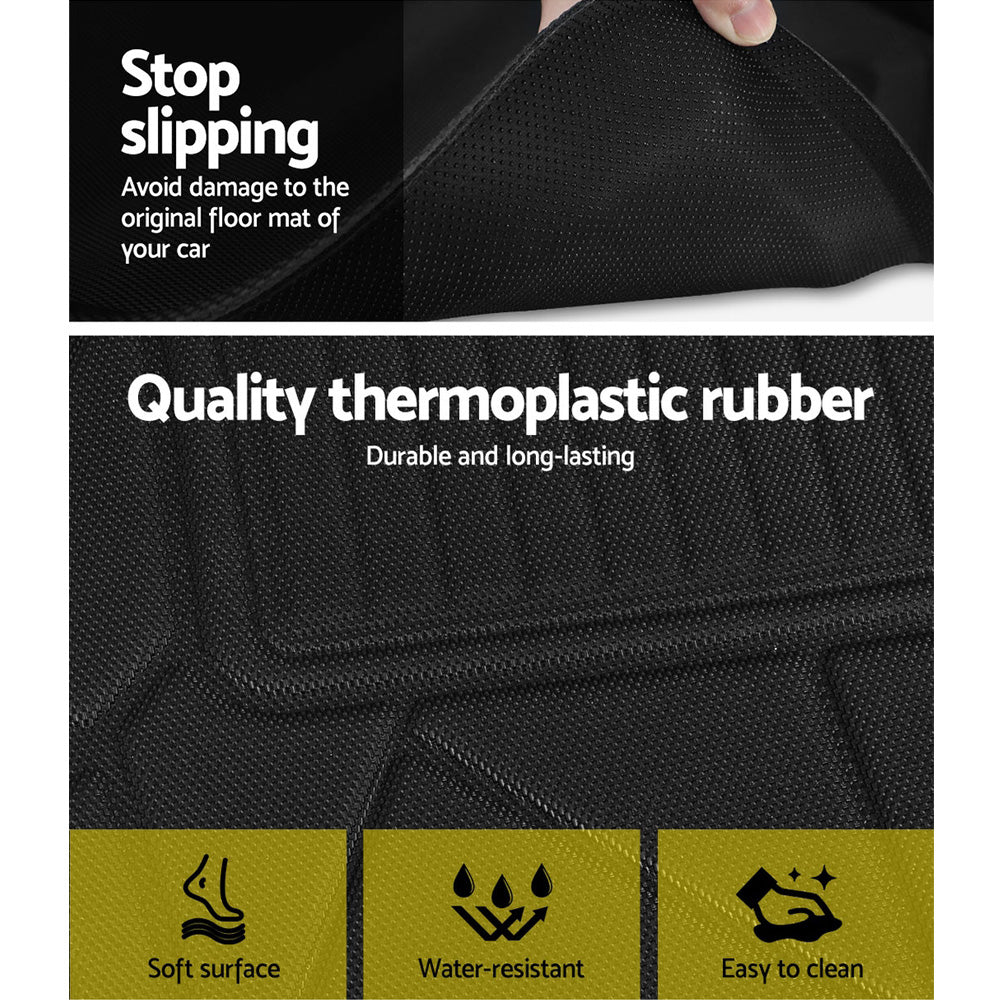 Automotive Decor: Weisshorn Car Rubber Floor Mats Front And Rear Compatible For Toyota RAV4 2019-2022