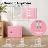 UL-Tech 6.5L Small Safe Box with Key Lock for Cash Mini Home Security Safe Pink