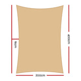 Umbrellas & Sunshades: Instahut Shade Sail 2x4m Rectangle 280GSM 98% Sand Shade Cloth