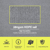 Instahut Sun Shade Sail Cloth 98% UV Block Outdoor Canopy Rectangle 2X5M Grey