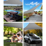 Umbrellas & Sunshades: Instahut Shade Sail 3x3x4.3m Triangle 280GSM 98% Grey Shade Cloth