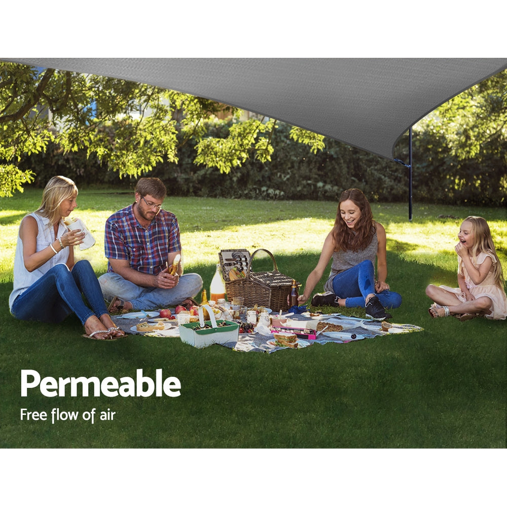 Umbrellas & Sunshades: Instahut Shade Sail 3x3x4.3m Triangle 280GSM 98% Grey Shade Cloth
