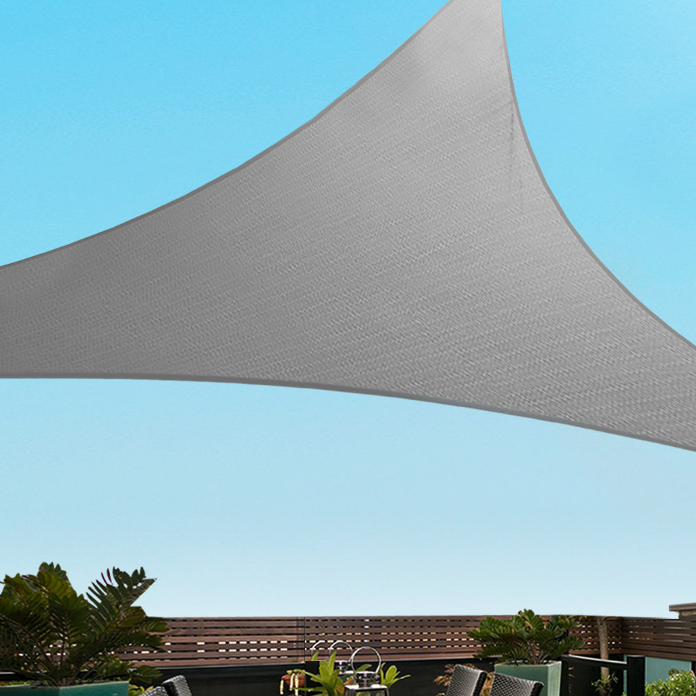 Umbrellas & Sunshades: Instahut Shade Sail 3x3x4.3m Triangle 280GSM 98% Grey Shade Cloth