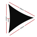 Umbrellas & Sunshades: Instahut Shade Sail 5x5x5m Triangle 280GSM 98% Black Shade Cloth