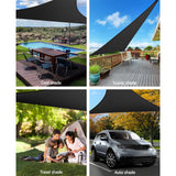 Umbrellas & Sunshades: Instahut Shade Sail 5x5x5m Triangle 280GSM 98% Black Shade Cloth