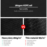 Umbrellas & Sunshades: Instahut Shade Sail 5x5x5m Triangle 280GSM 98% Black Shade Cloth