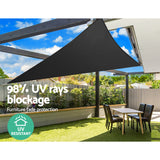 Umbrellas & Sunshades: Instahut Shade Sail 5x5x5m Triangle 280GSM 98% Black Shade Cloth
