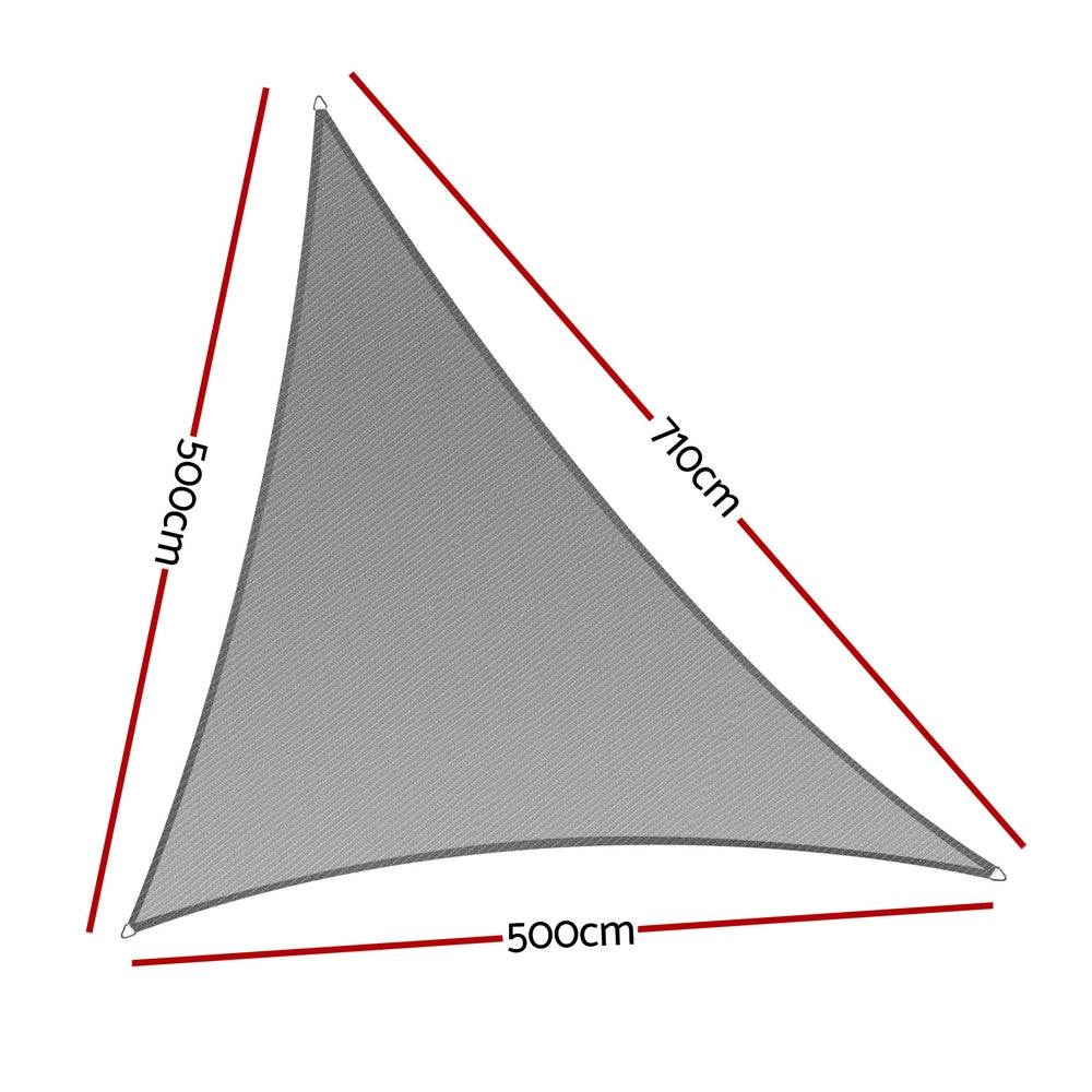 Umbrellas & Sunshades: Instahut Shade Sail Cloth Shadecloth Canopy Triangle 280gsm 5x5x7.1m
