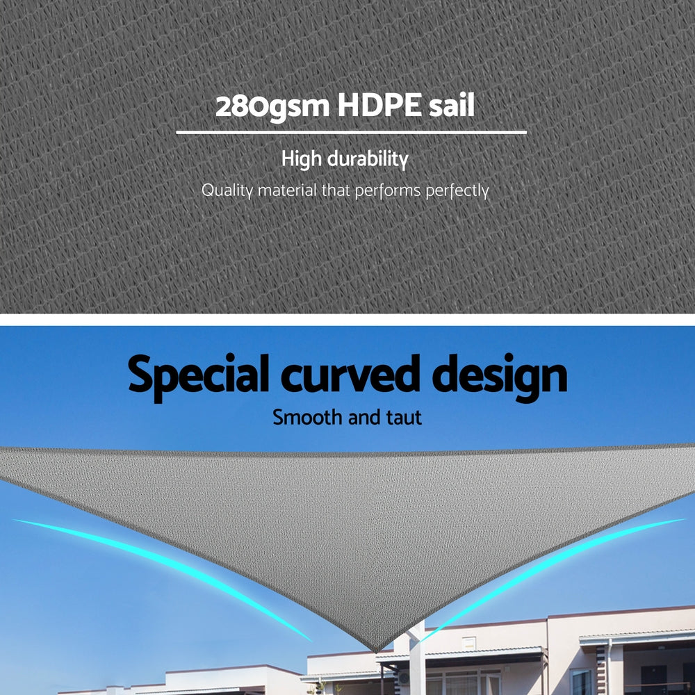 Umbrellas & Sunshades: Instahut Shade Sail Cloth Shadecloth Canopy Triangle 280gsm 5x5x7.1m