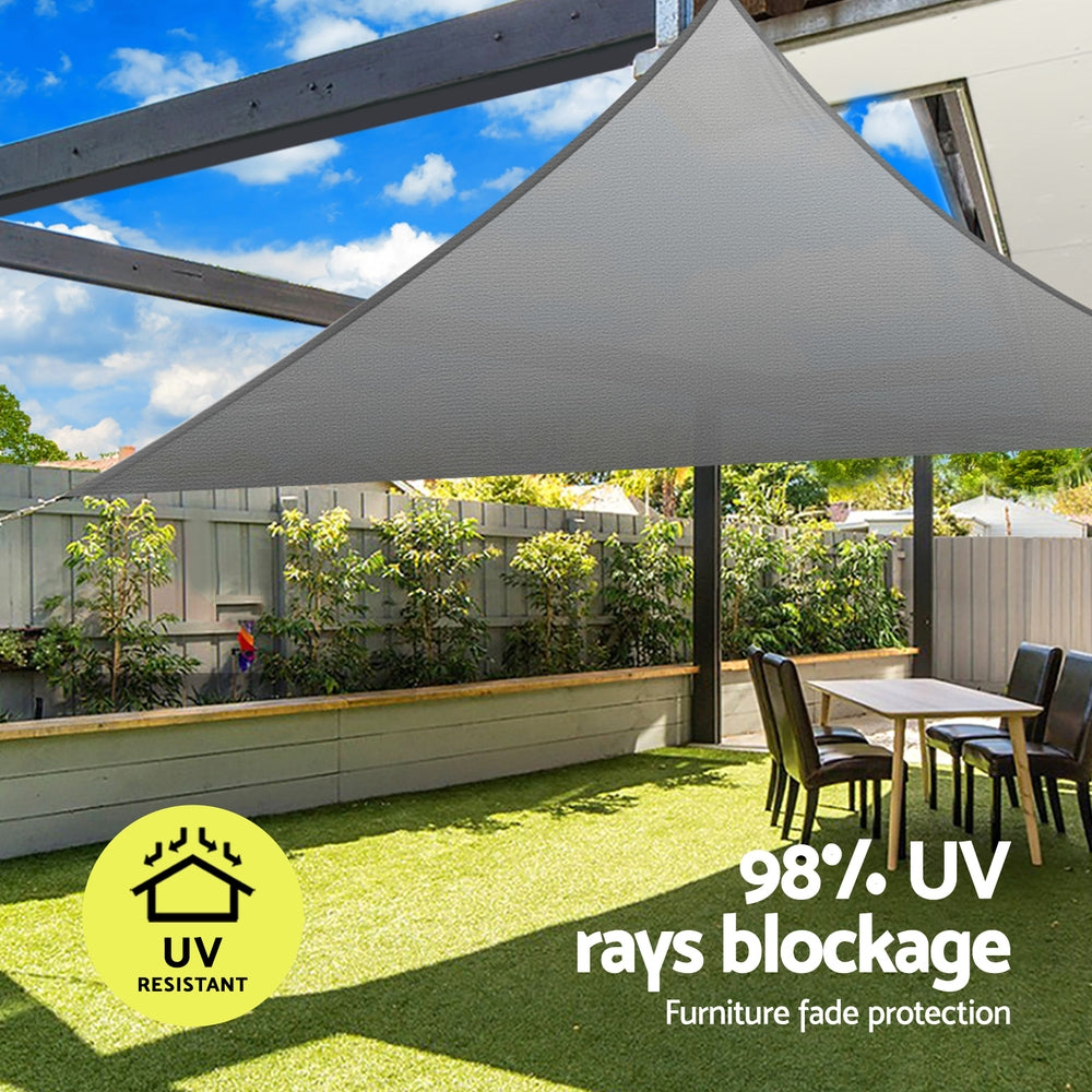Umbrellas & Sunshades: Instahut Shade Sail Cloth Shadecloth Canopy Triangle 280gsm 5x5x7.1m