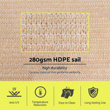 Instahut Sun Shade Sail Cloth 98% UV Block Outdoor Canopy Rectangle 5X9M Beige