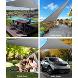 Umbrellas & Sunshades: Instahut Shade Sail 6x6x6m Triangle 280GSM 98% Grey Shade Cloth