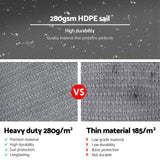 Umbrellas & Sunshades: Instahut Shade Sail 6x6x6m Triangle 280GSM 98% Grey Shade Cloth