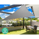 Umbrellas & Sunshades: Instahut Shade Sail 6x6x6m Triangle 280GSM 98% Grey Shade Cloth