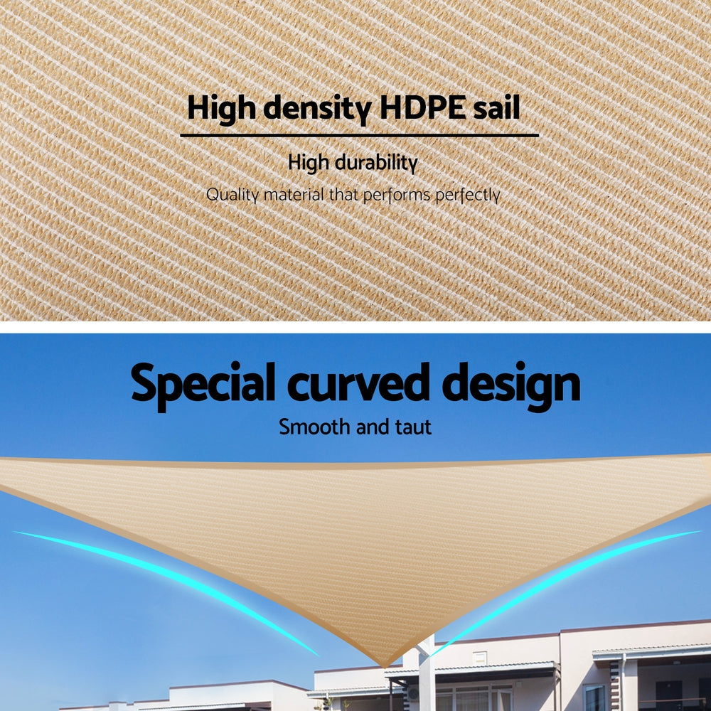 Umbrellas & Sunshades: Instahut Shade Sail Cloth Shadecloth Triangle Sun Canopy 3.6x3.6x3.6M