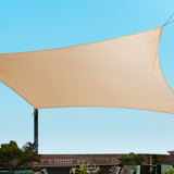 Umbrellas & Sunshades: Instahut Shade Sail 3x6m Rectangle 185GSM 95% Sand Shade Cloth