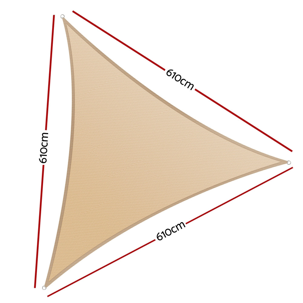 Umbrellas & Sunshades: Instahut Shade Sail Cloth Shadecloth Triangle Sun Canopy 6.1x6.1x6.1M