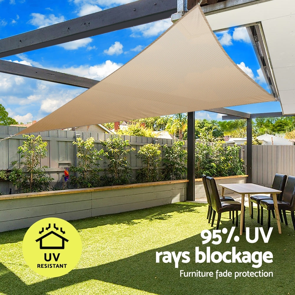 Umbrellas & Sunshades: Instahut Shade Sail Cloth Shadecloth Triangle Sun Canopy 6.1x6.1x6.1M
