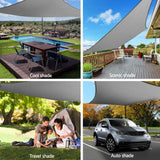 Umbrellas & Sunshades: Instahut Shade Sail 3x5m Rectangle 280GSM 98% Grey Shade Cloth