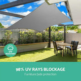 Umbrellas & Sunshades: Instahut Shade Sail 3x5m Rectangle 280GSM 98% Grey Shade Cloth
