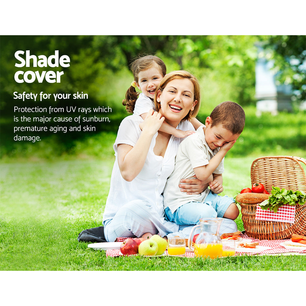 Umbrellas & Sunshades: Instahut Shade Sail 6x6m Rectangle 185GSM 95% Sand Shade Cloth