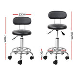 Ottomans & Footstools: Artiss Salon Stool Swivel Chair Backrest Black